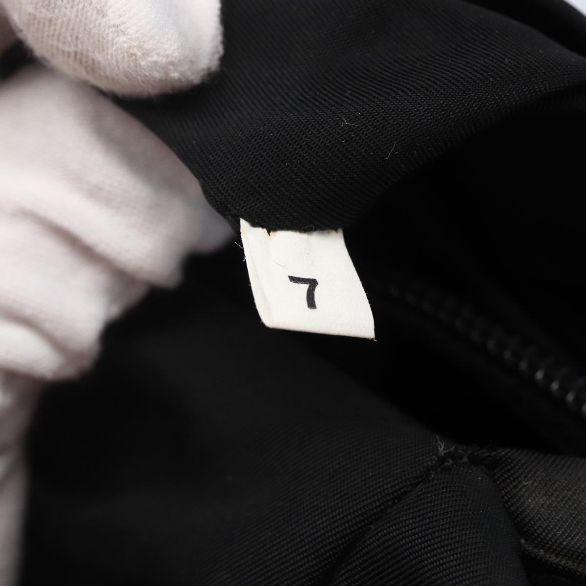 PRADA Hand Bag Nylon Black Silver Auth 148930