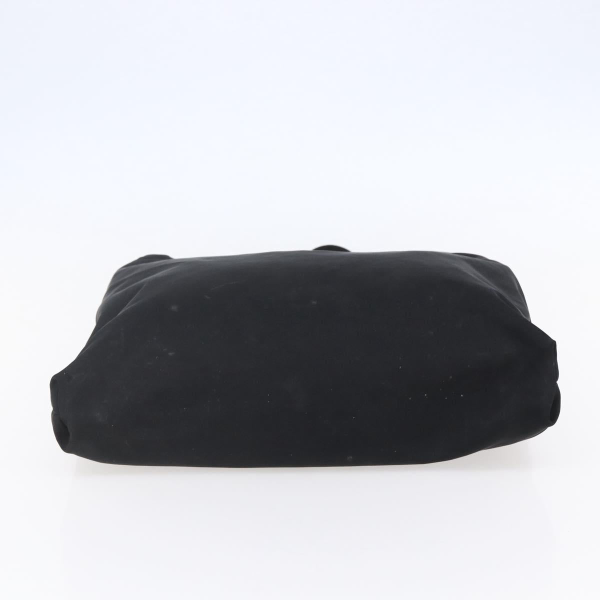 PRADA Hand Bag Nylon Black Silver Auth 148930