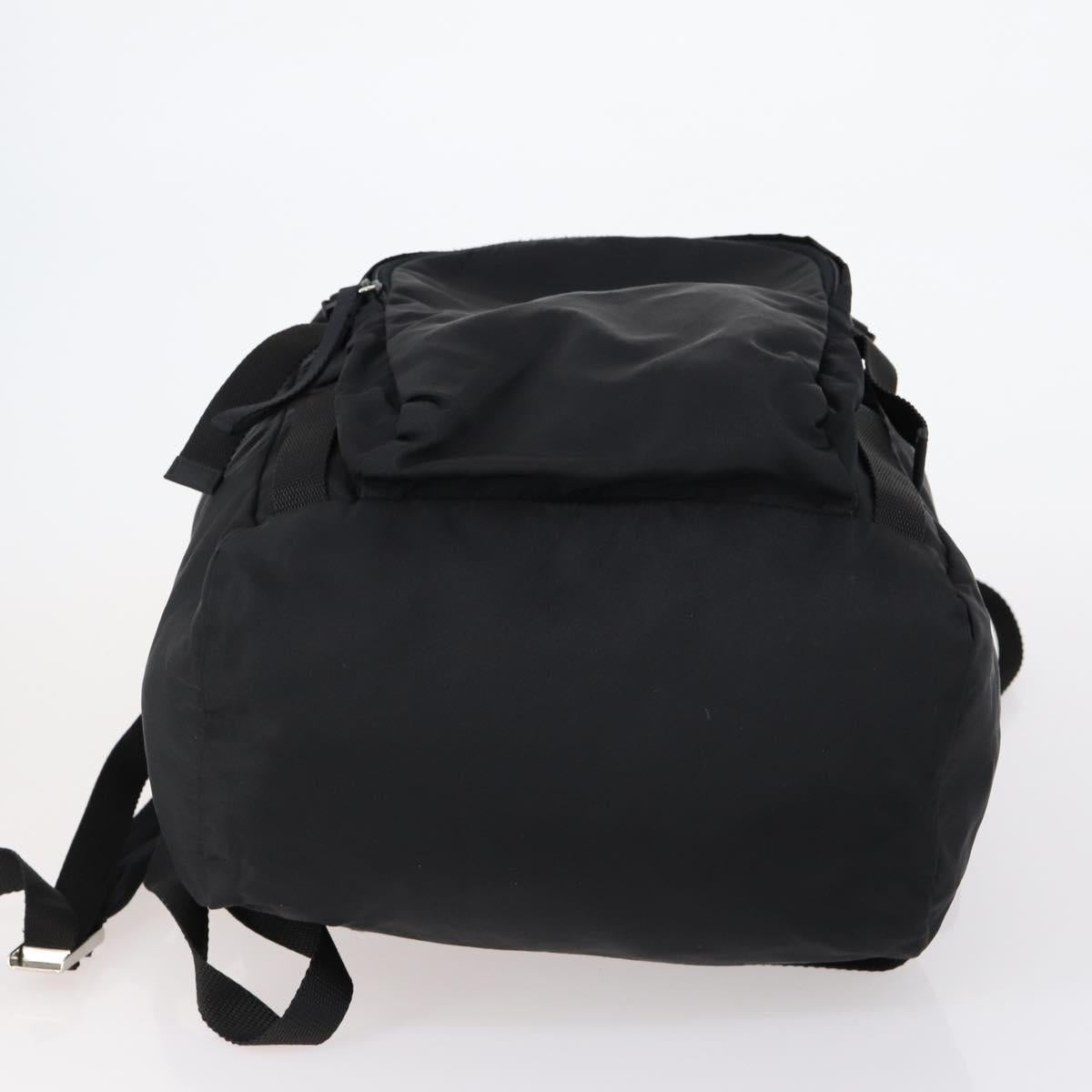 PRADA Backpack Nylon Black Silver Auth 148932