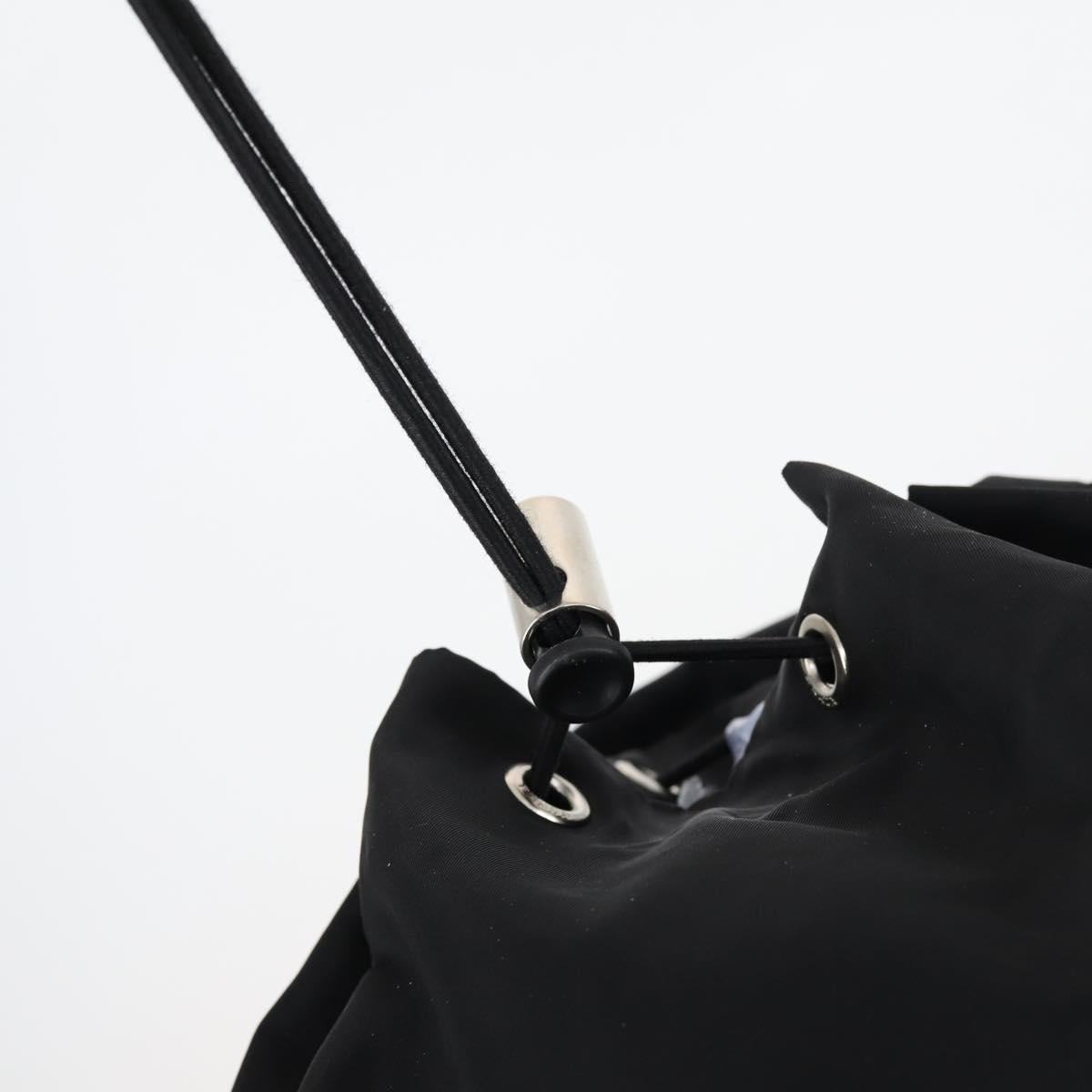 PRADA Backpack Nylon Black Silver Auth 148932