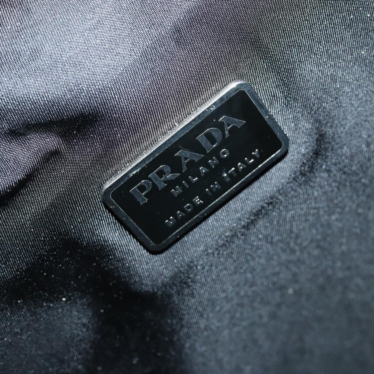 PRADA Backpack Nylon Black Silver Auth 148932