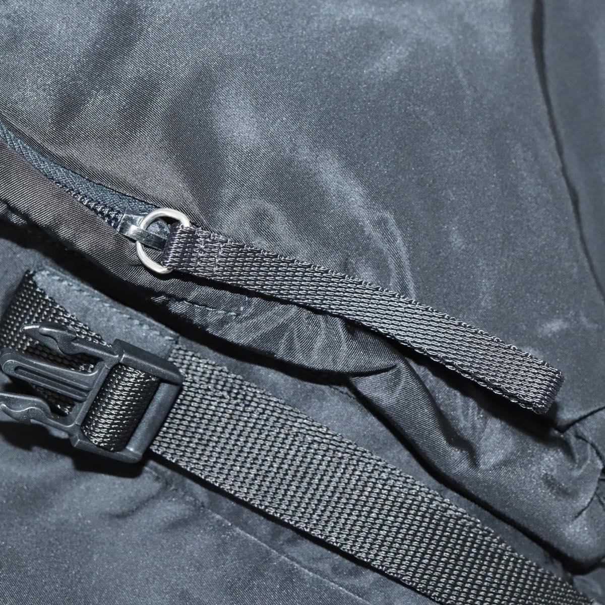 PRADA Backpack Nylon Black Silver Auth 148932