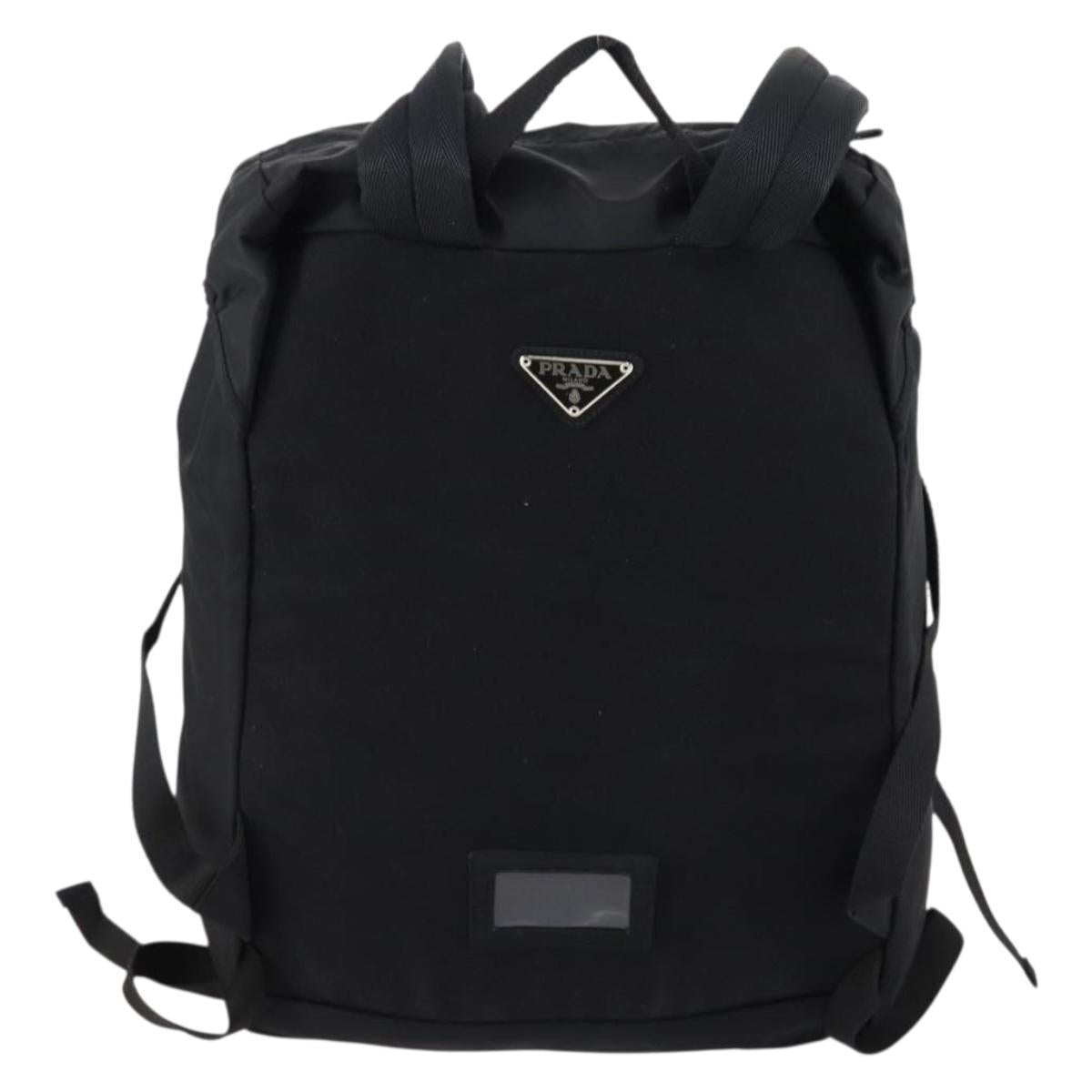 PRADA Backpack Nylon Black Silver Auth 148932