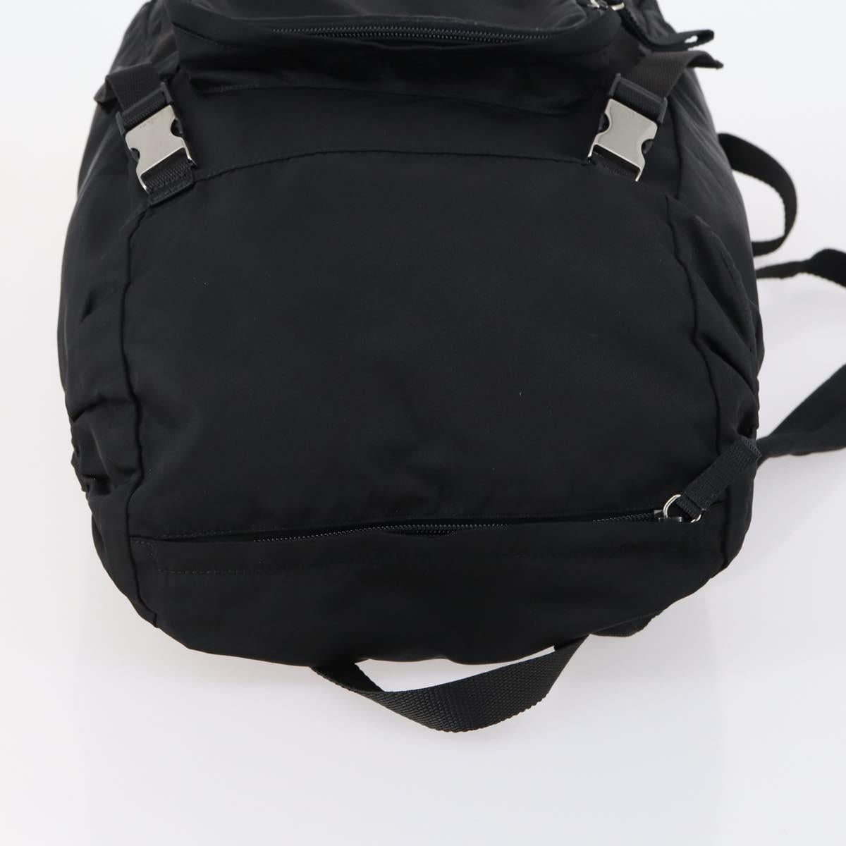 PRADA Backpack Nylon Black Silver Auth 148932