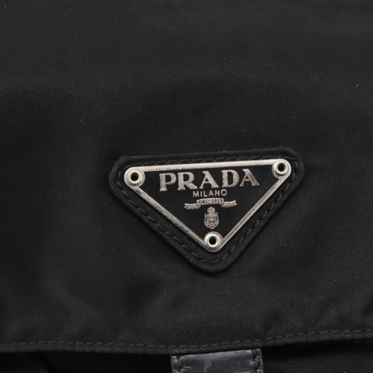 PRADA Shoulder Bag Nylon Black Auth 148933