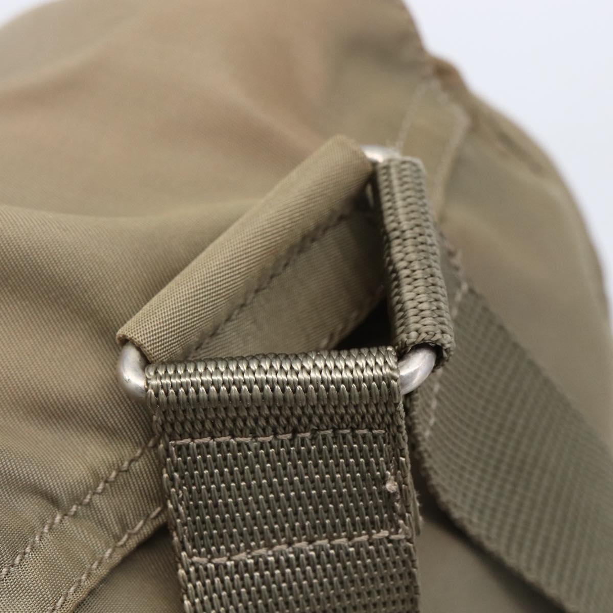 PRADA Backpack Nylon Beige Silver Auth 148934