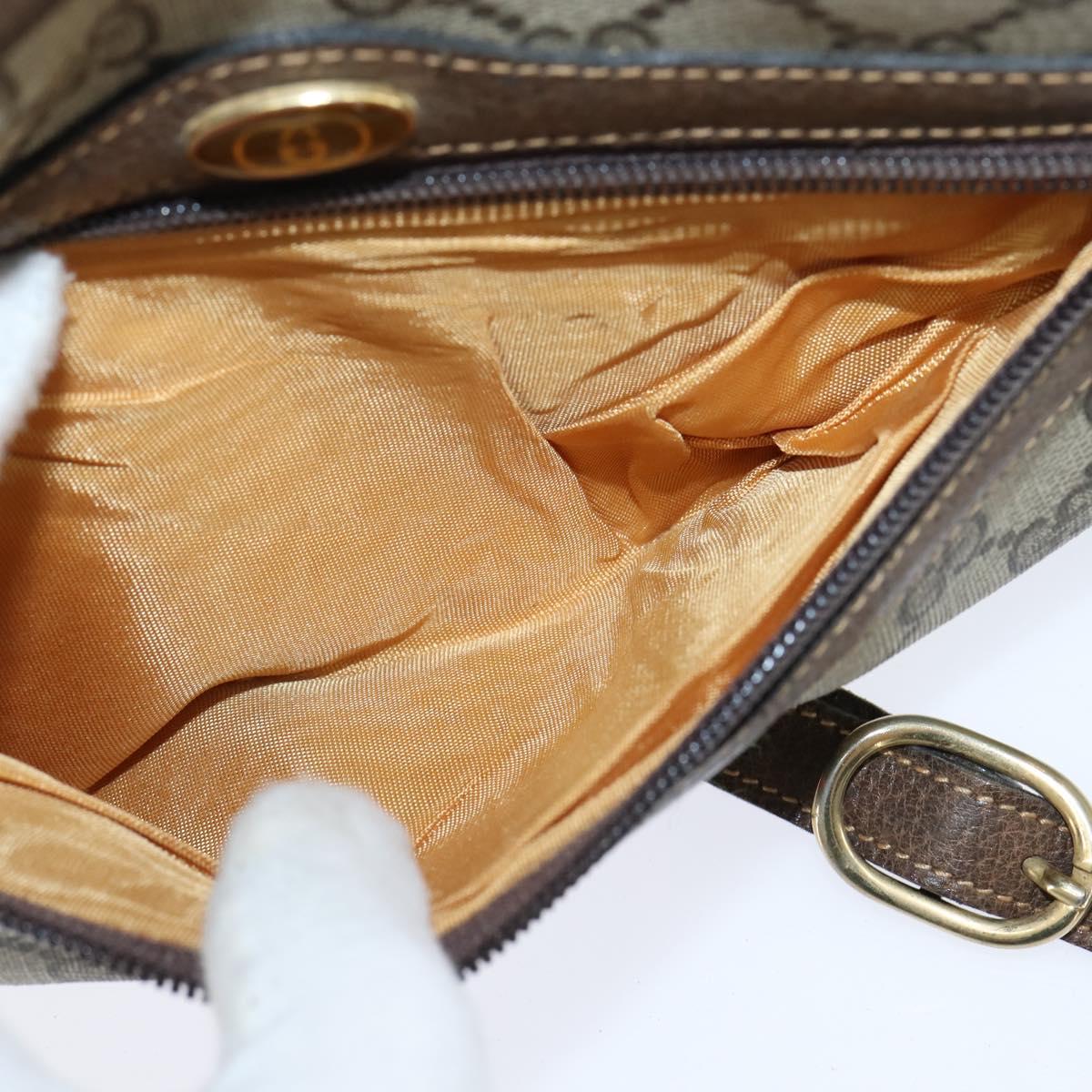 GUCCI GG Supreme Web Sherry Line Shoulder Bag PVC Beige Gold 010 378 Auth 148938