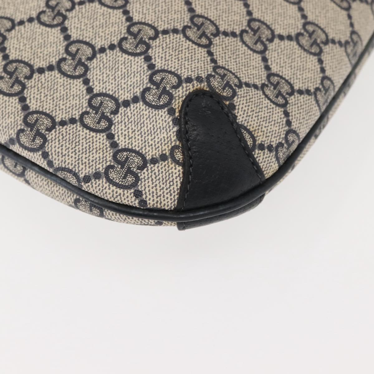 GUCCI GG Supreme Sherry Line Shoulder Bag PVC Navy Gold 39 02 026 Auth 148943