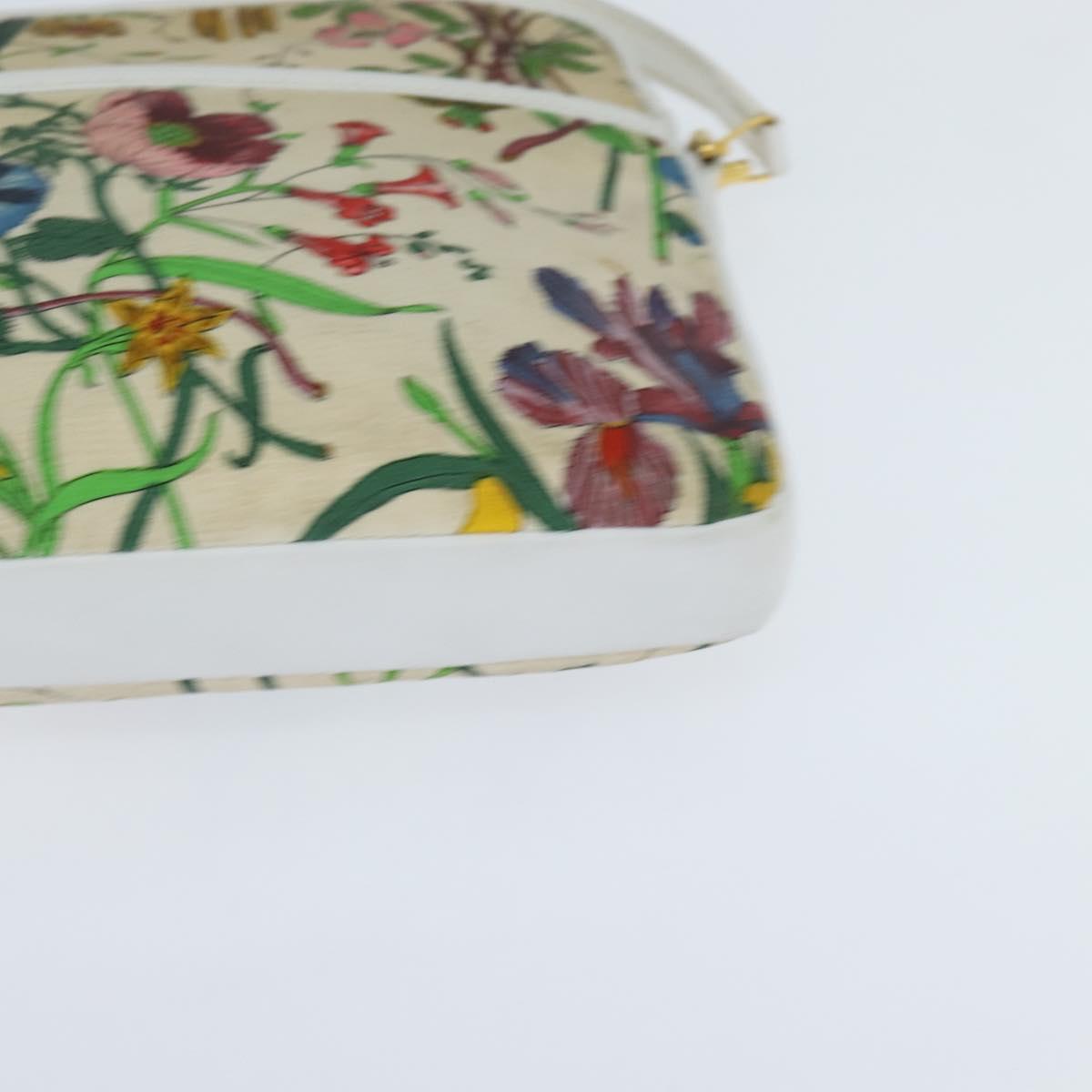 GUCCI Flora Shoulder Bag Canvas Beige Gold 004 92 0230 Auth 148945