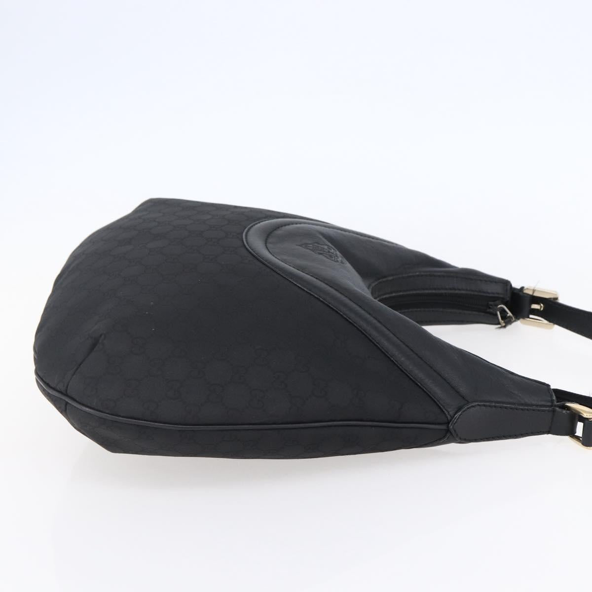 GUCCI GG Canvas Shoulder Bag Outlet Black Gold 262903 Auth 148947