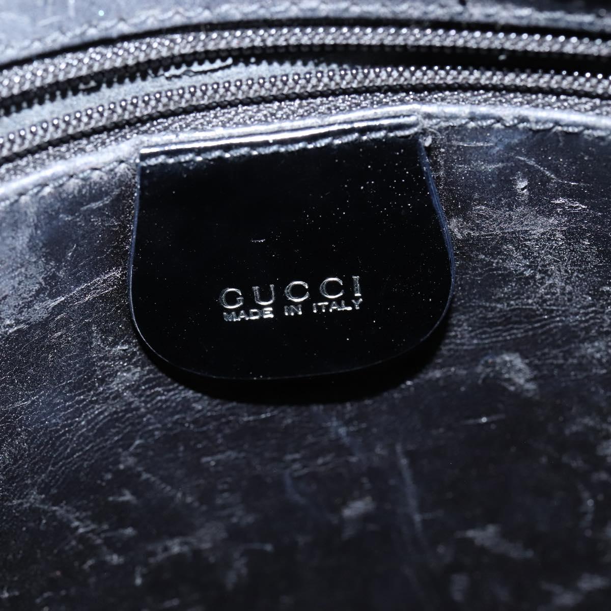 GUCCI Hand Bag Enamel Black 000 1013 0504 Auth 148949