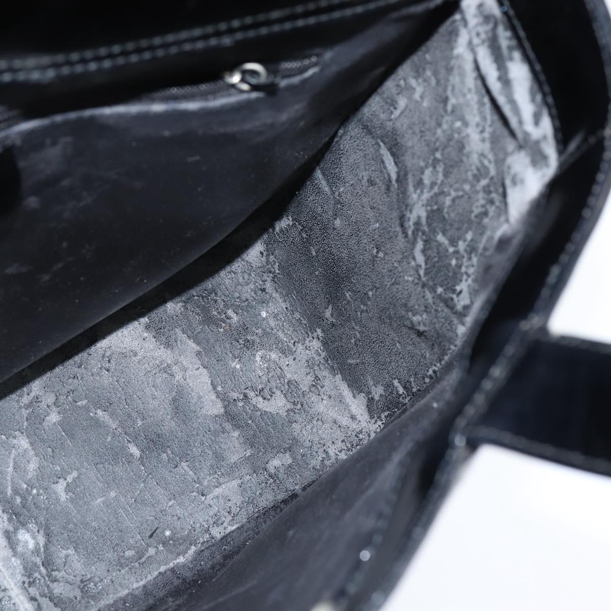 GUCCI Hand Bag Enamel Black 000 1013 0504 Auth 148949