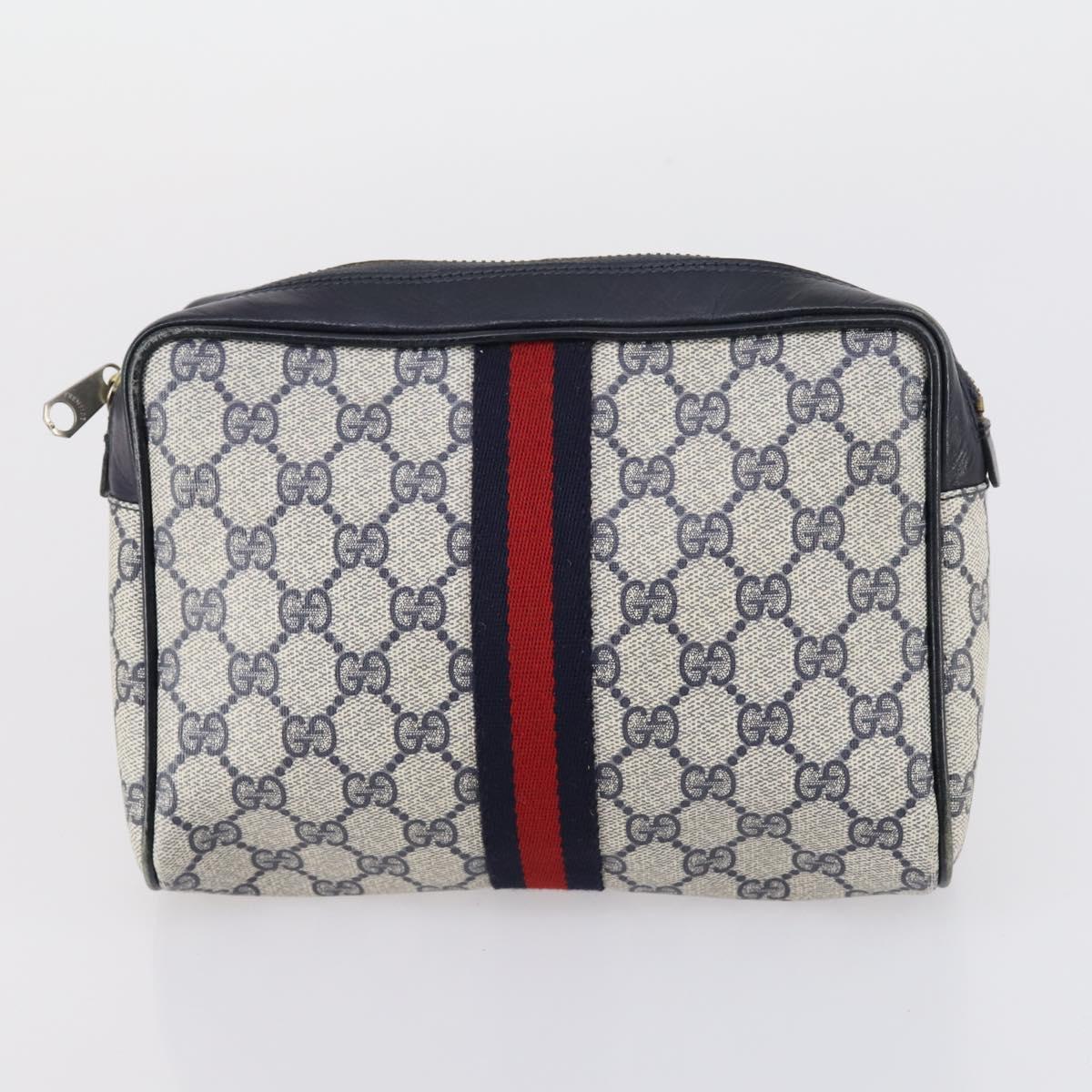 GUCCI GG Supreme Canvas Shoulder Bag 4 Set Beige Navy black Auth 148950