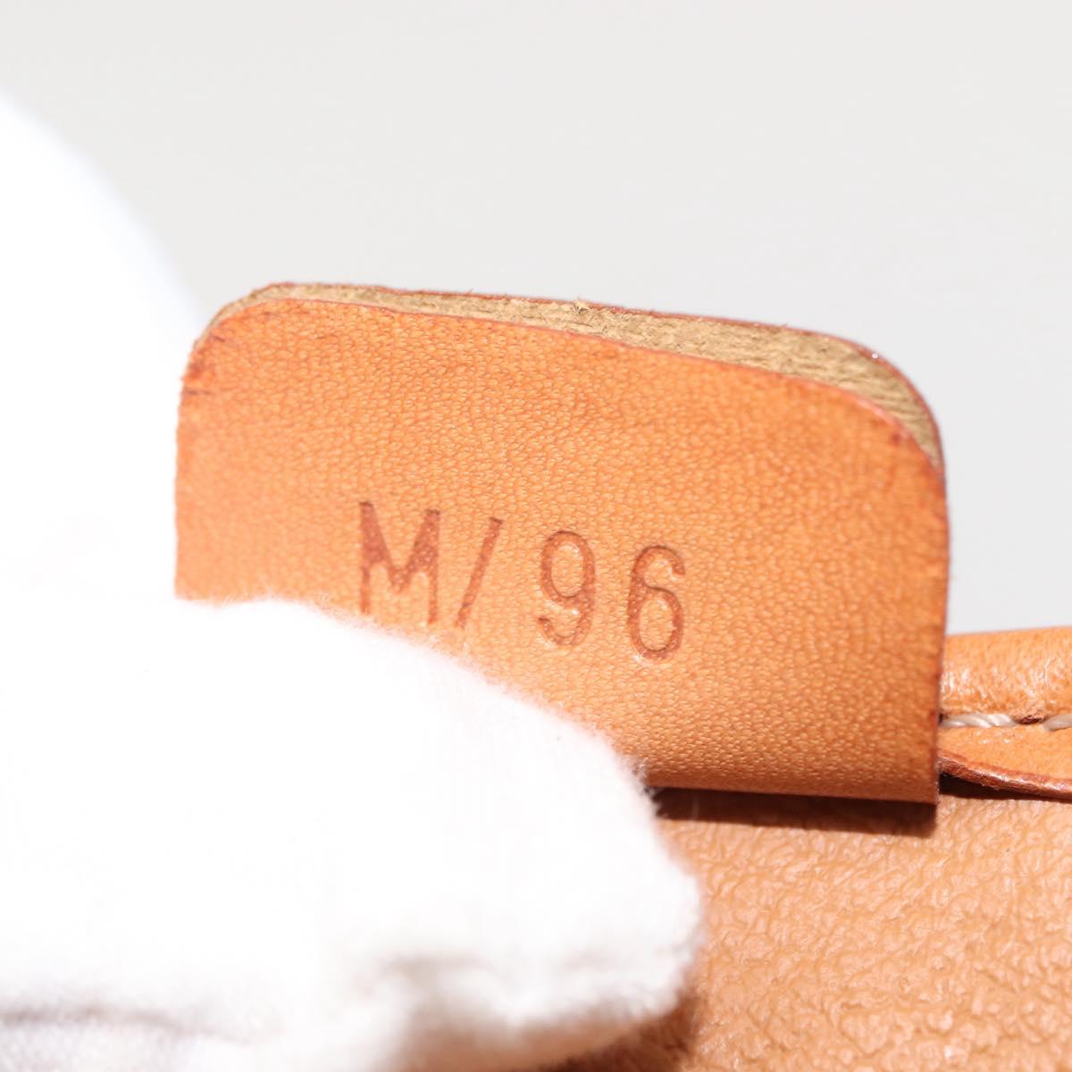 CELINE Macadam Canvas Pouch PVC Leather Brown Auth 148953