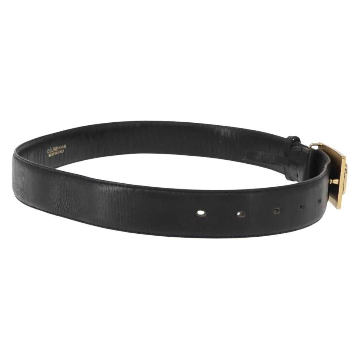 CELINE Belt Leather 31.5"" Black Auth 148954