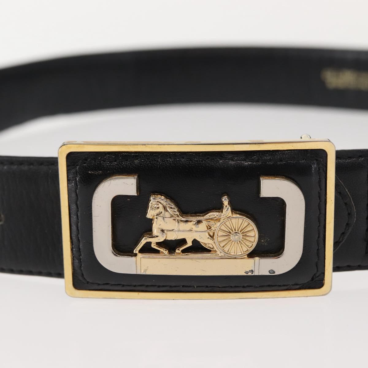 CELINE Belt Leather 31.5"" Black Auth 148954
