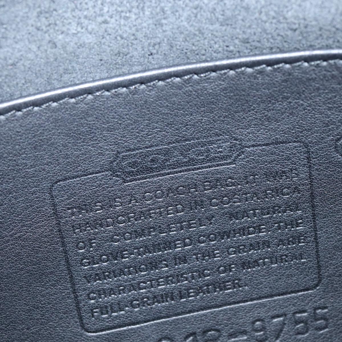 Coach Shoulder Bag Leather Black Gold Auth 148956