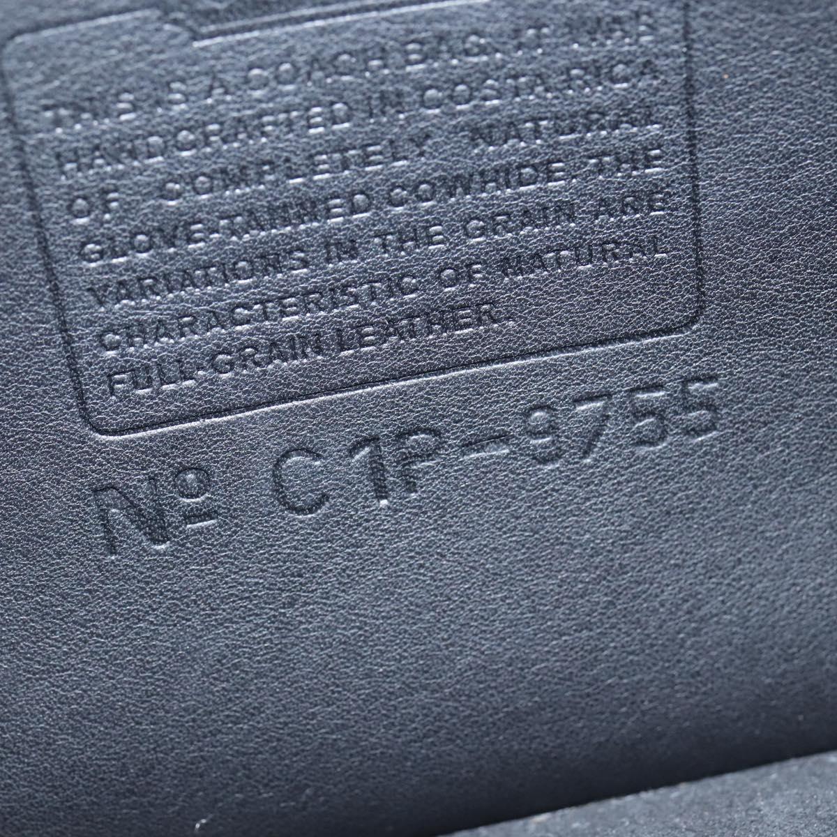 Coach Shoulder Bag Leather Black Gold Auth 148956