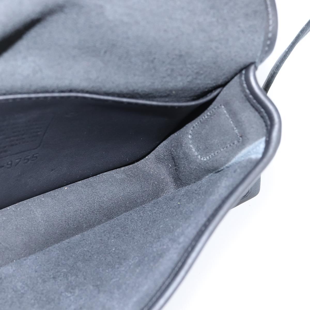 Coach Shoulder Bag Leather Black Gold Auth 148956