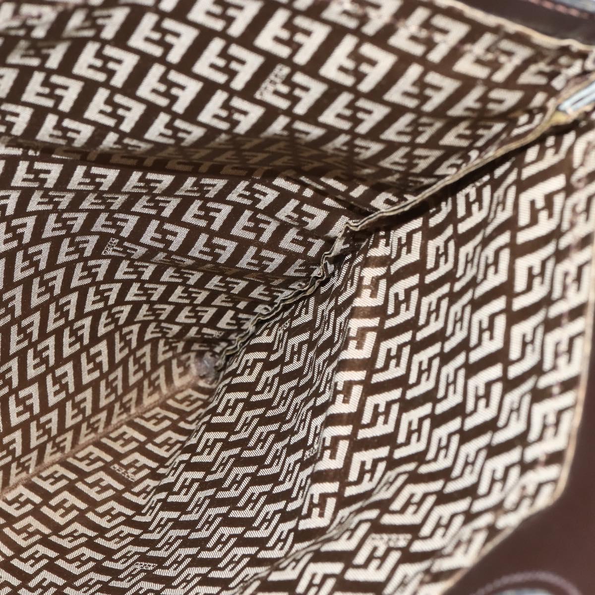 FENDI Zucchino Canvas Hand Bag Beige Auth 148960