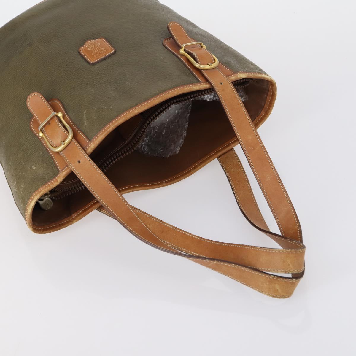 CELINE Macadam Canvas Shoulder Bag PVC 3 Set Beige Brown Auth 148968