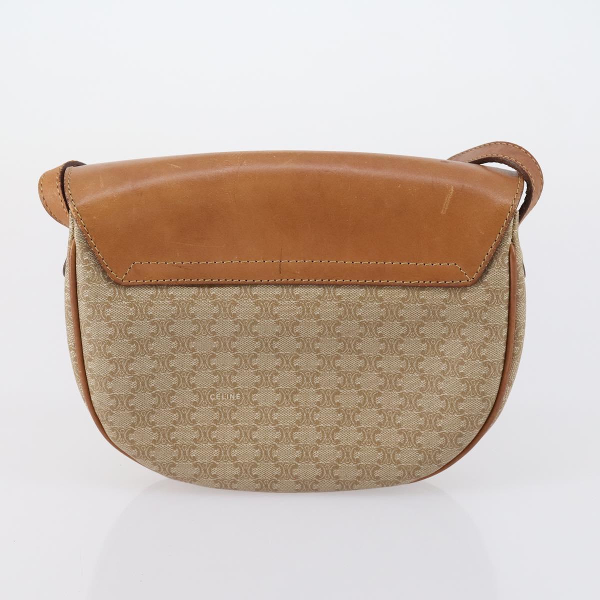 CELINE Macadam Canvas Shoulder Bag PVC 3 Set Beige Brown Auth 148968