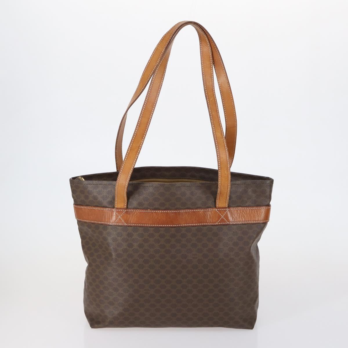 CELINE Macadam Canvas Shoulder Bag PVC 3 Set Beige Brown Auth 148968