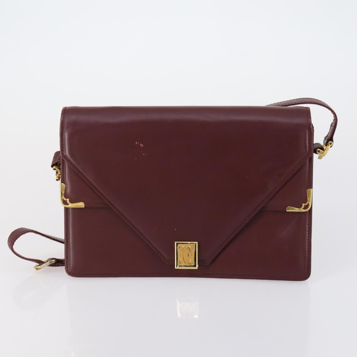 CELINE Cartier Fendi Bag PVC Leather 4 Set Beige Brown Bordeaux Auth 148969