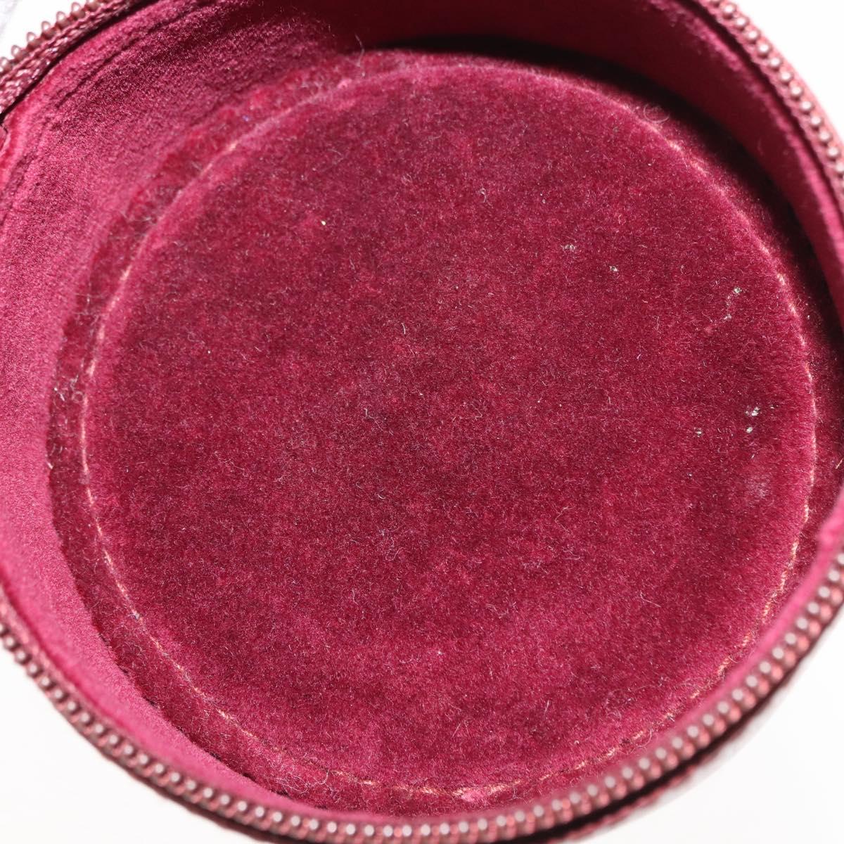 CARTIER Jewelry case Jewelry Box Leather Bordeaux Gold Auth 148970