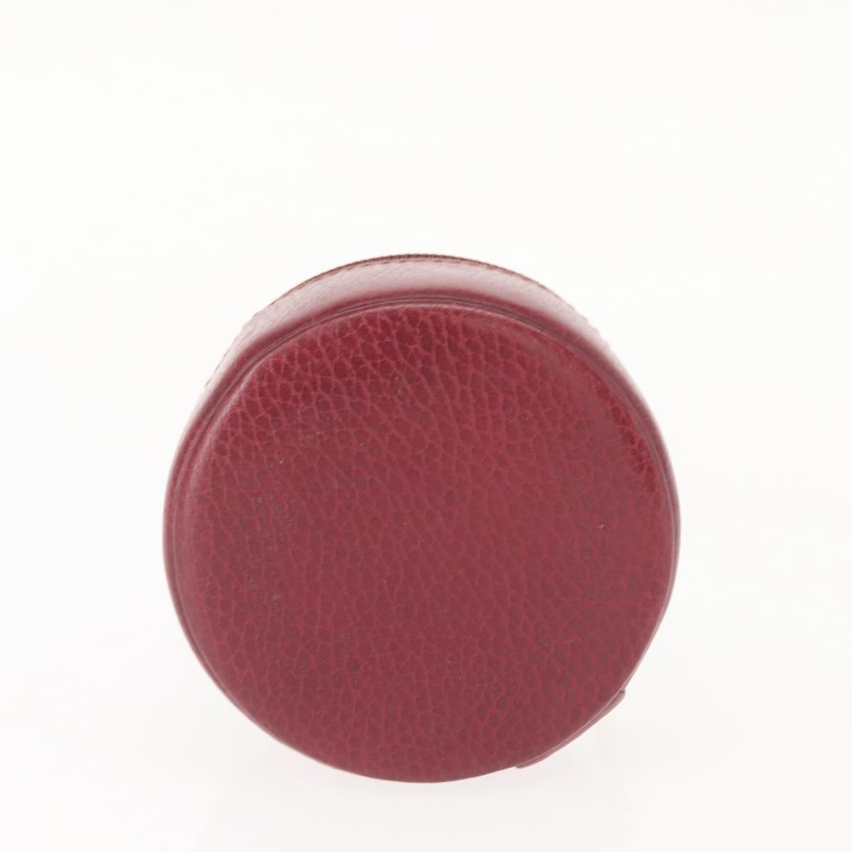 CARTIER Jewelry case Jewelry Box Leather Bordeaux Gold Auth 148970