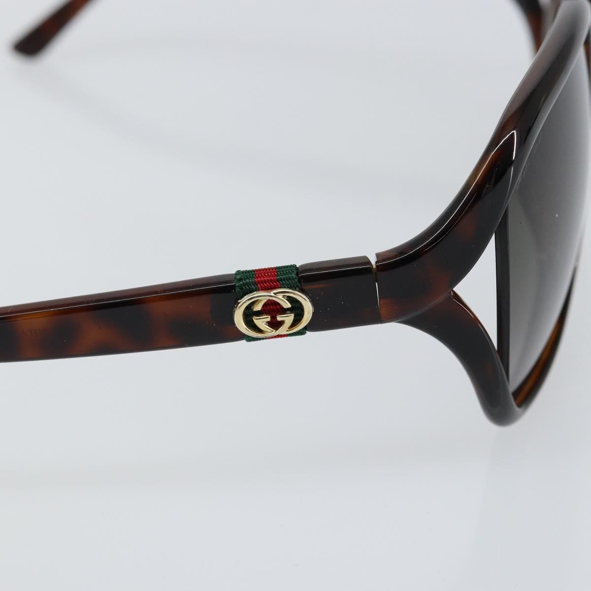 GUCCI Web Sherry Line Sunglasses plastic Brown Auth 148978