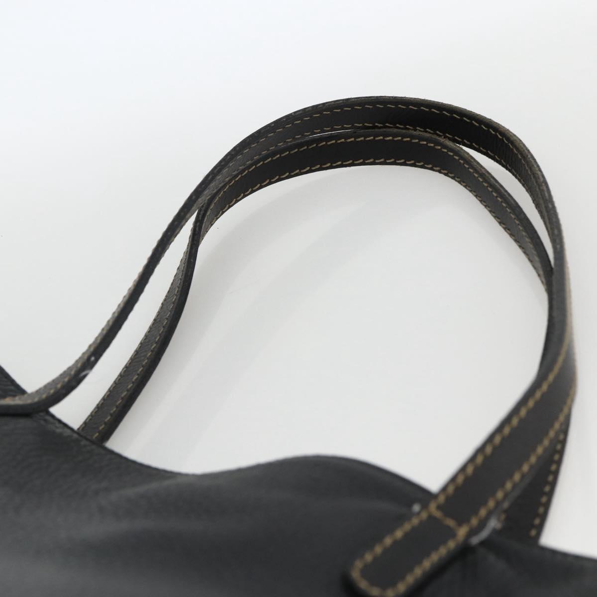 ETRO Tote Bag Leather Gold Black Auth 148984