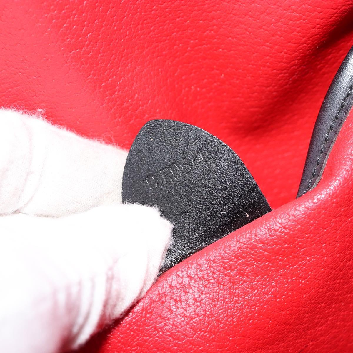 CELINE Hand Bag Leather Black Gold Auth 149040