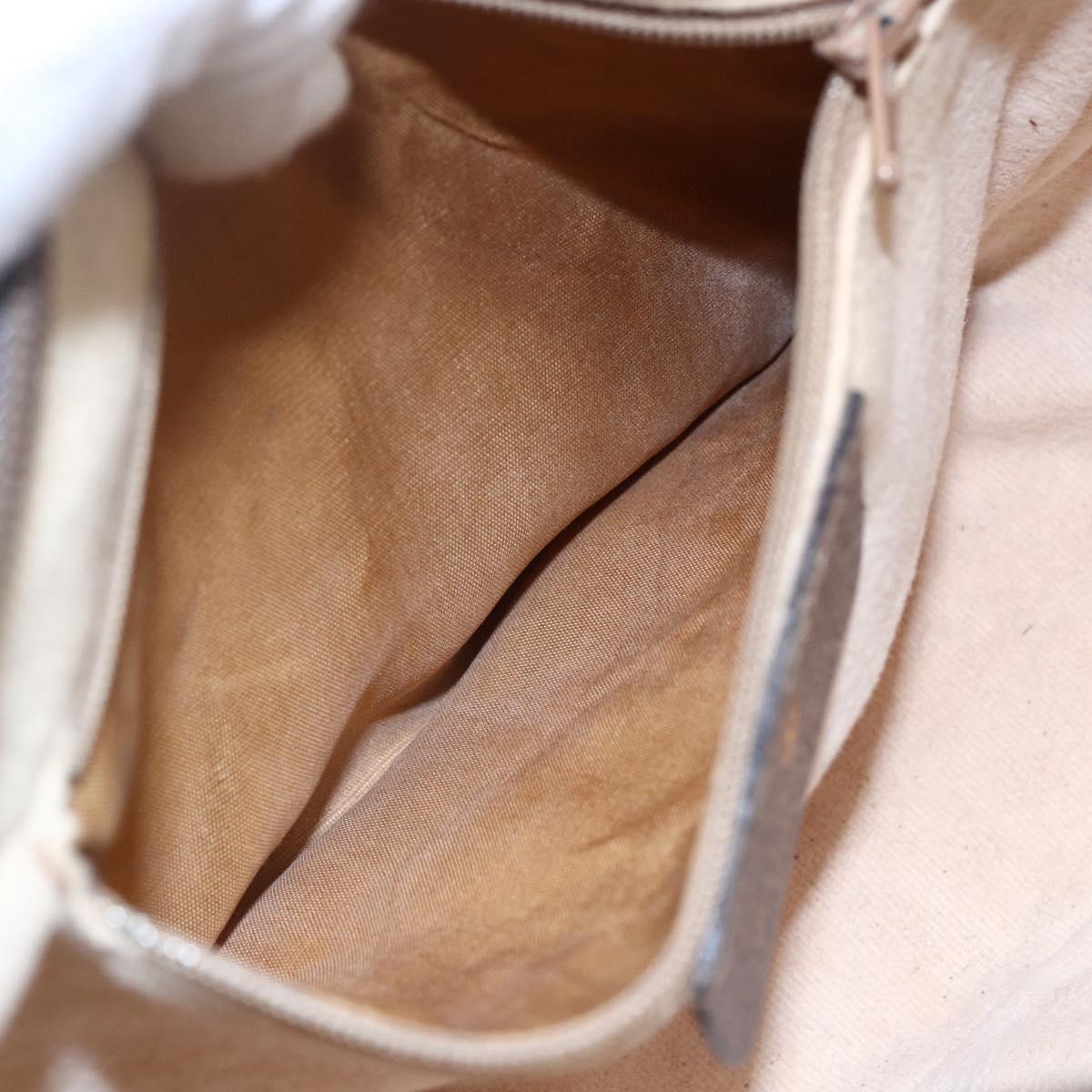 GUCCI GG Supreme Web Sherry Line Shoulder Bag PVC Beige Auth 149043