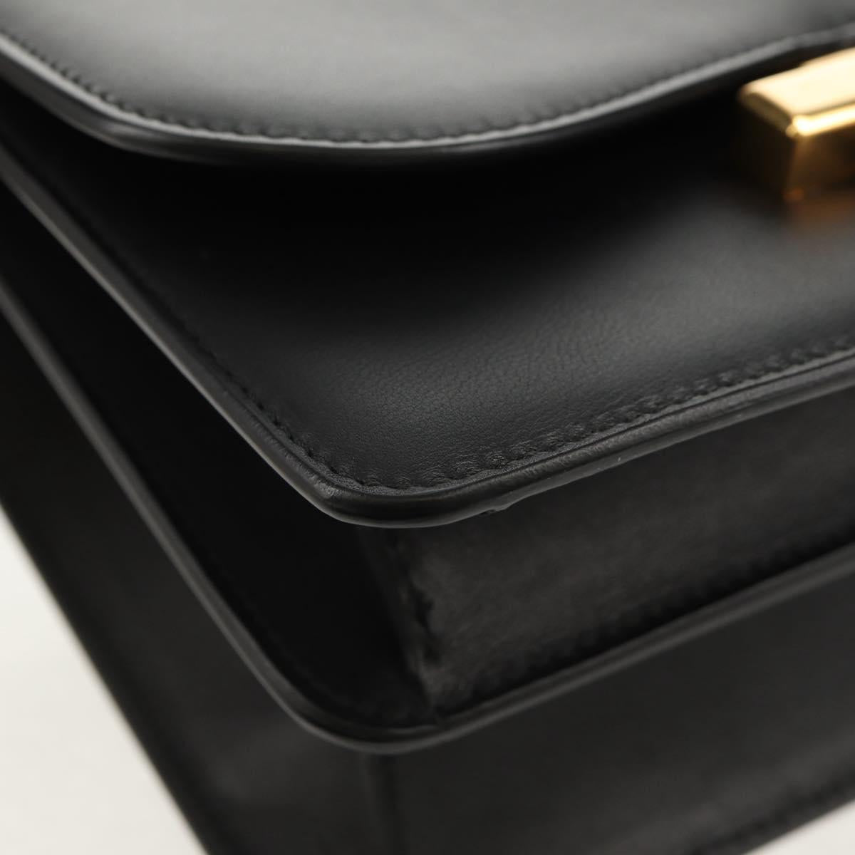 Salvatore Ferragamo Gancini Joan Shoulder Bag Leather Black Gold Auth 149044V