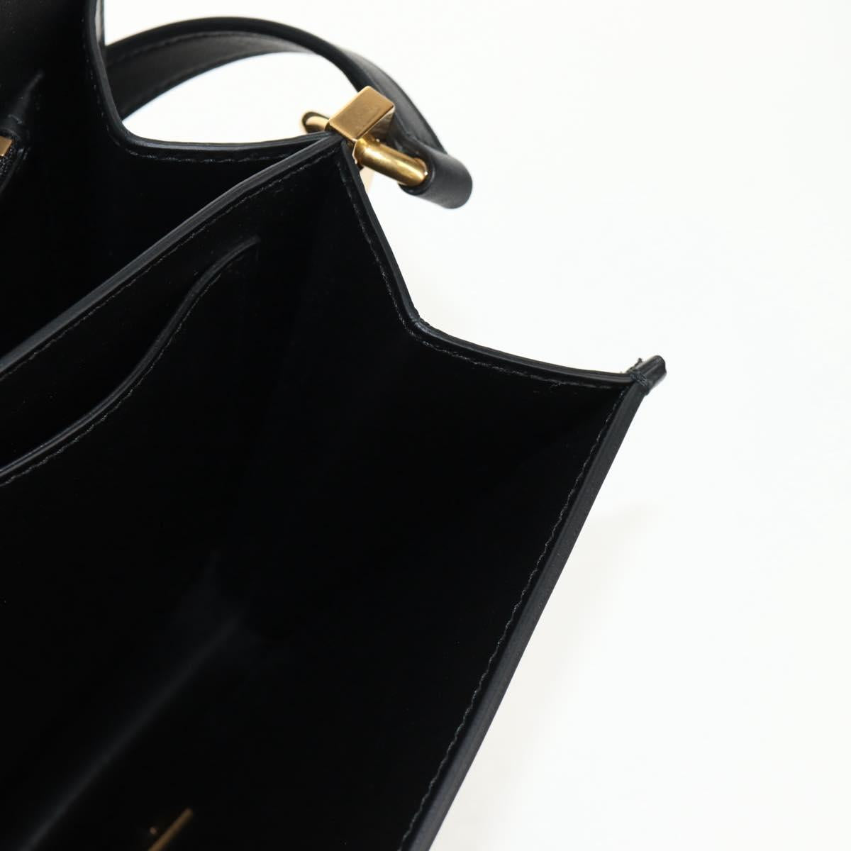 Salvatore Ferragamo Gancini Joan Shoulder Bag Leather Black Gold Auth 149044V