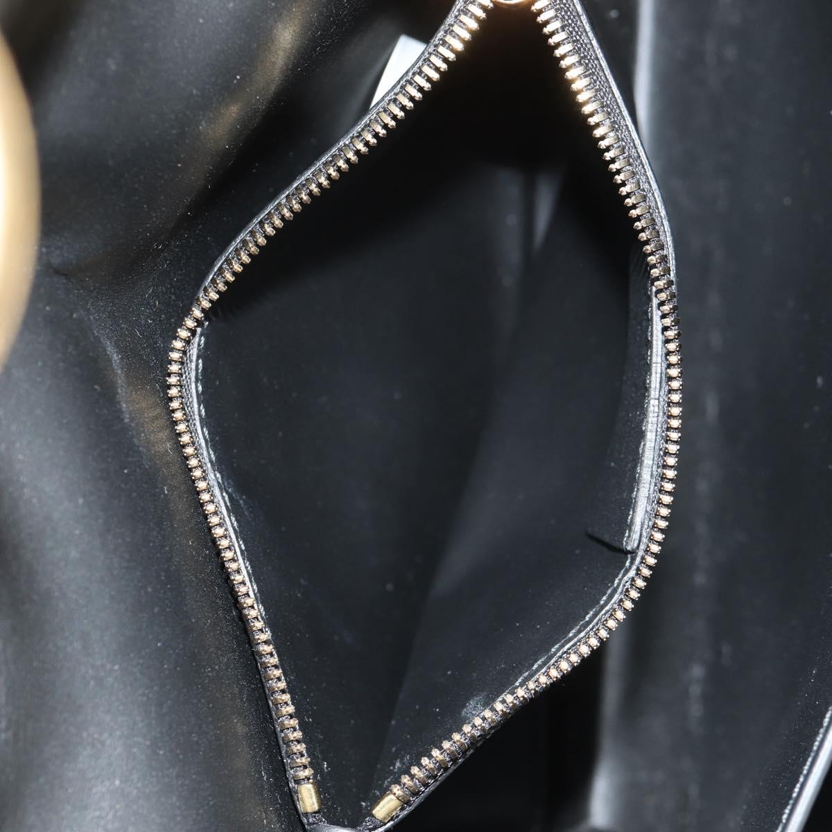 Salvatore Ferragamo Gancini Joan Shoulder Bag Leather Black Gold Auth 149044V