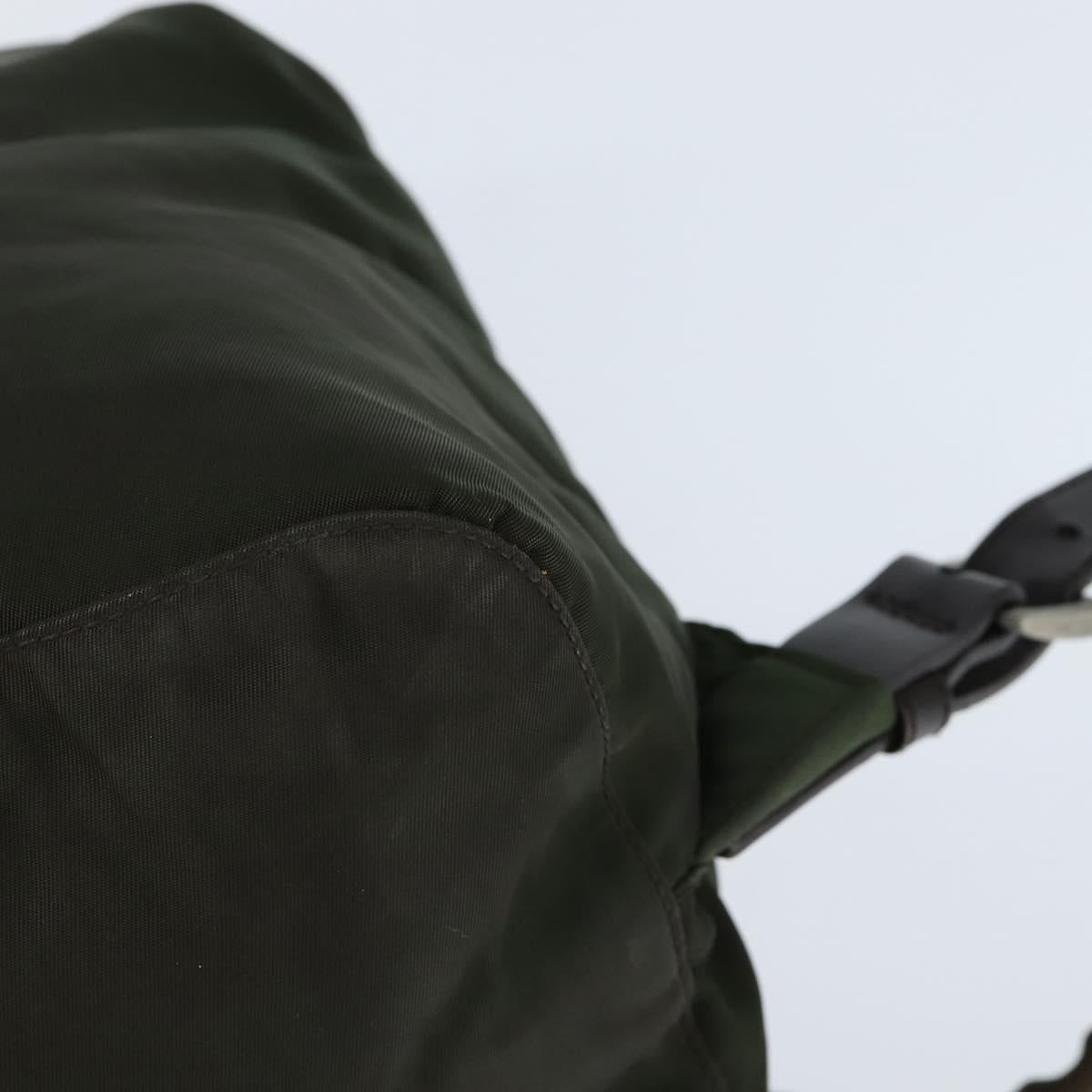 PRADA Backpack Nylon Khaki Silver Auth 149045