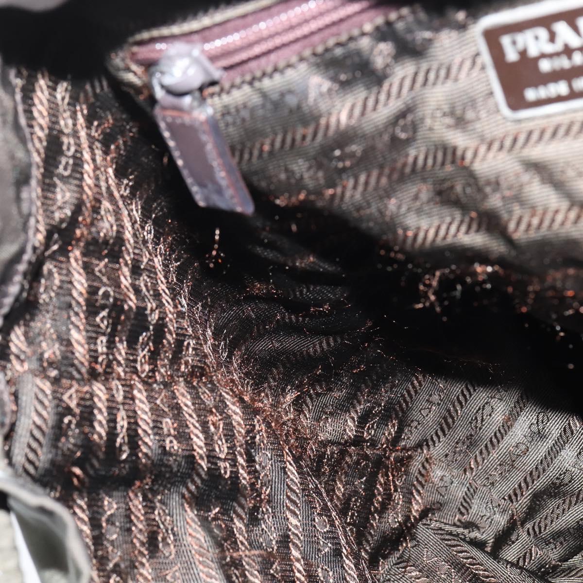 PRADA Backpack Nylon Khaki Silver Auth 149045