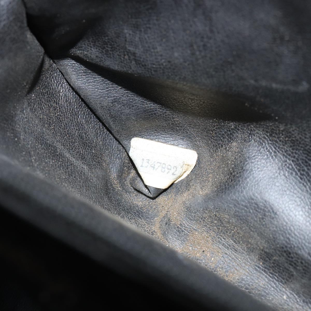 CHANEL Chain Shoulder Bag Lamb Skin Black Gold CC Auth 149046