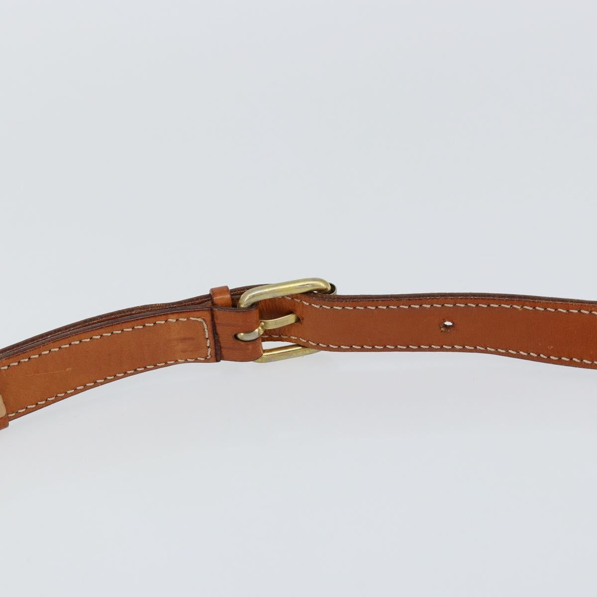 CELINE Macadam Canvas Shoulder Bag PVC Leather Brown Gold Auth 149062