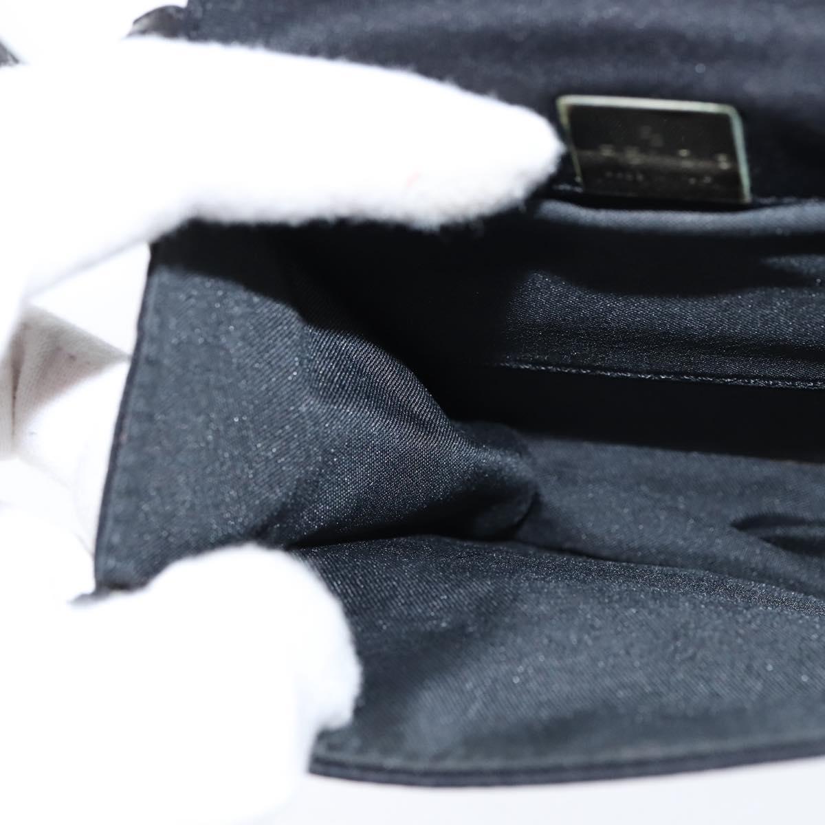 FENDI Mamma Baguette Shoulder Bag Nylon Black Silver Auth 149063