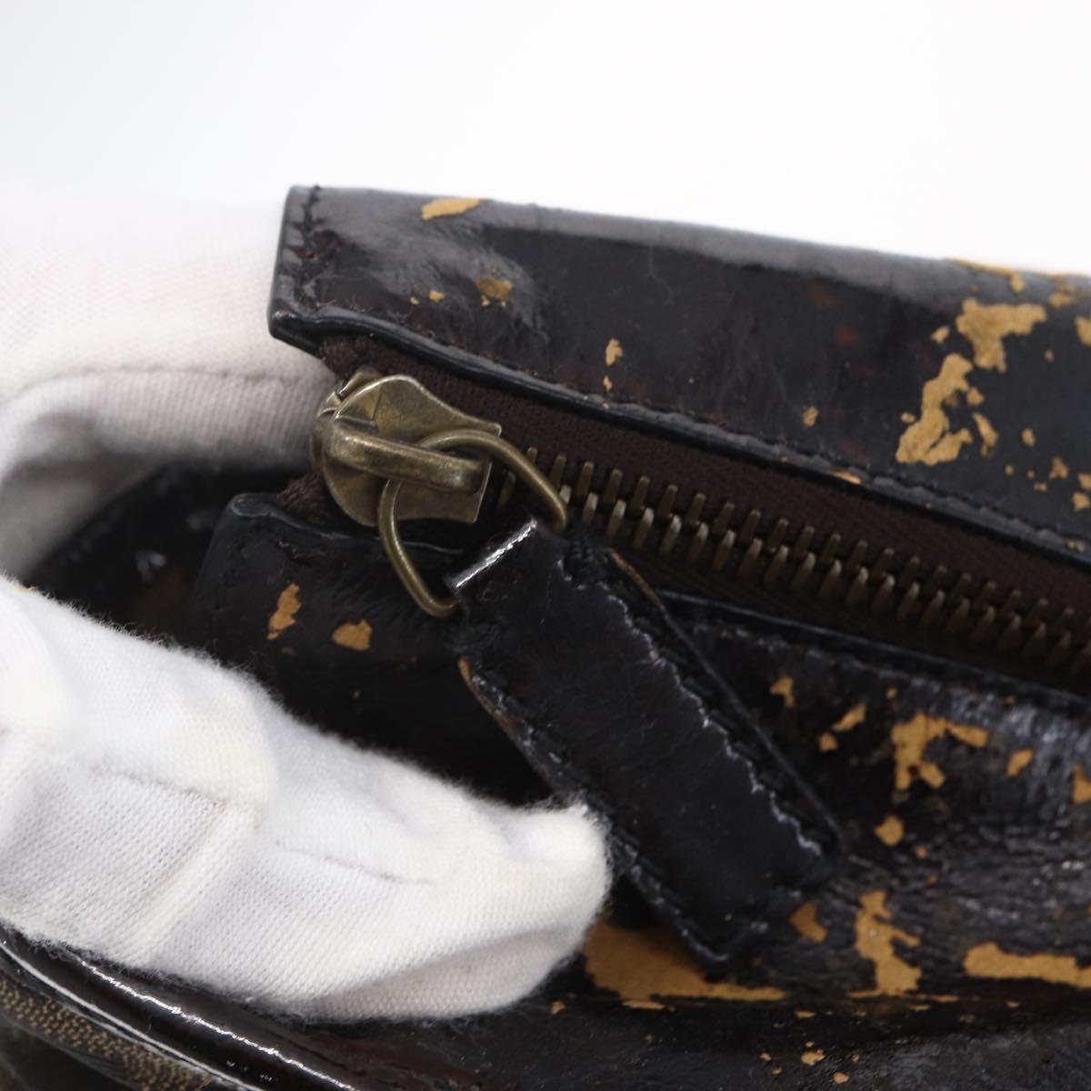 FENDI Zucca Canvas Tote Bag Black Brown Auth 149065