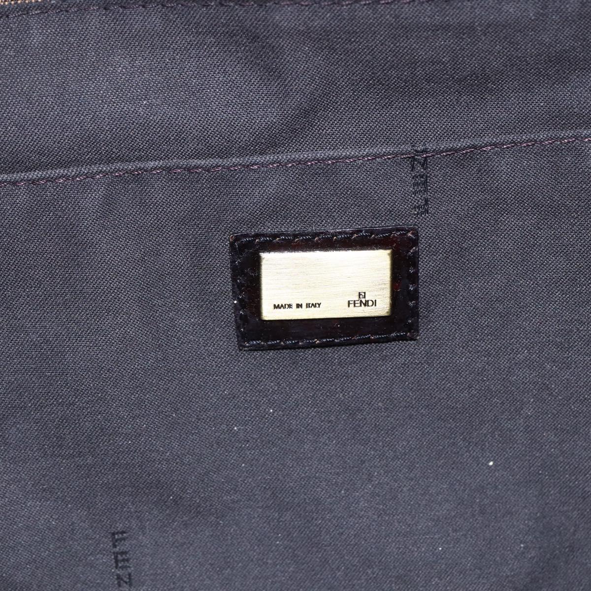 FENDI Zucca Canvas Tote Bag Black Brown Auth 149065