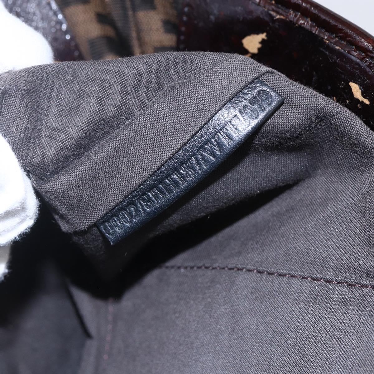 FENDI Zucca Canvas Tote Bag Black Brown Auth 149065