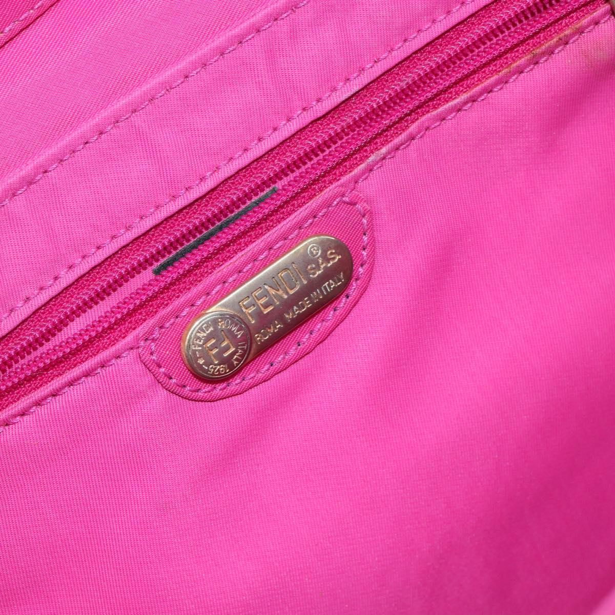 FENDI Hand Bag Nylon 2way Pink Gold Auth 149066
