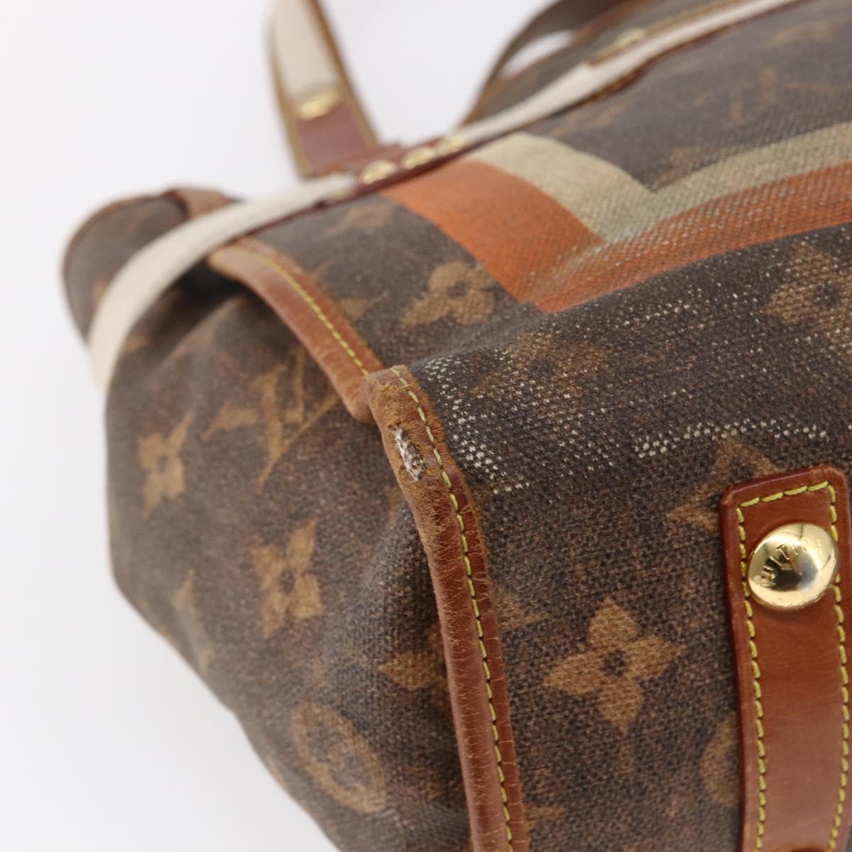 LOUIS VUITTON Monogram Tise Sac Rayure PM Hand Bag Marron M56386 LV Auth 149085