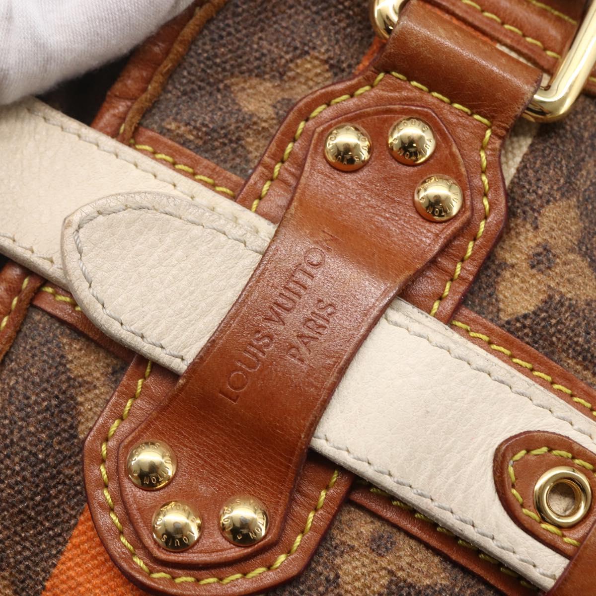 LOUIS VUITTON Monogram Tise Sac Rayure PM Hand Bag Marron M56386 LV Auth 149085