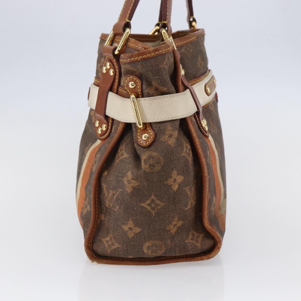LOUIS VUITTON Monogram Tise Sac Rayure PM Hand Bag Marron M56386 LV Auth 149085