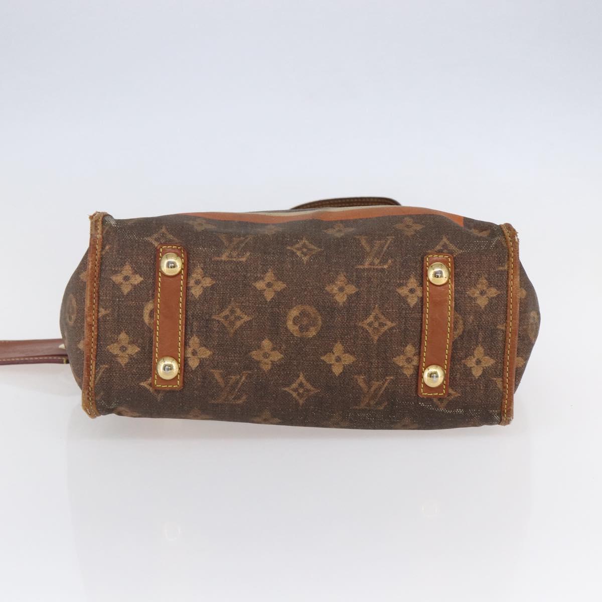 LOUIS VUITTON Monogram Tise Sac Rayure PM Hand Bag Marron M56386 LV Auth 149085